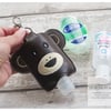 Monkey Hand Sanitiser Holder, Embroidered Case with Lobster Clasp for Hand Gel