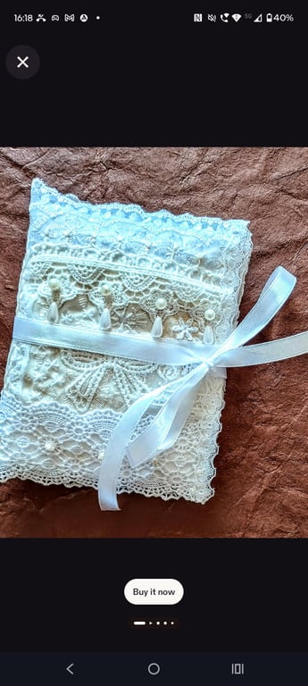 Hand Embroidered Vintage Lace Needle Case with Sewing Kit, Slow Stitch Holder