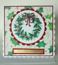 Handmade pack of 2 holly wreath Christmas cards - Image 2