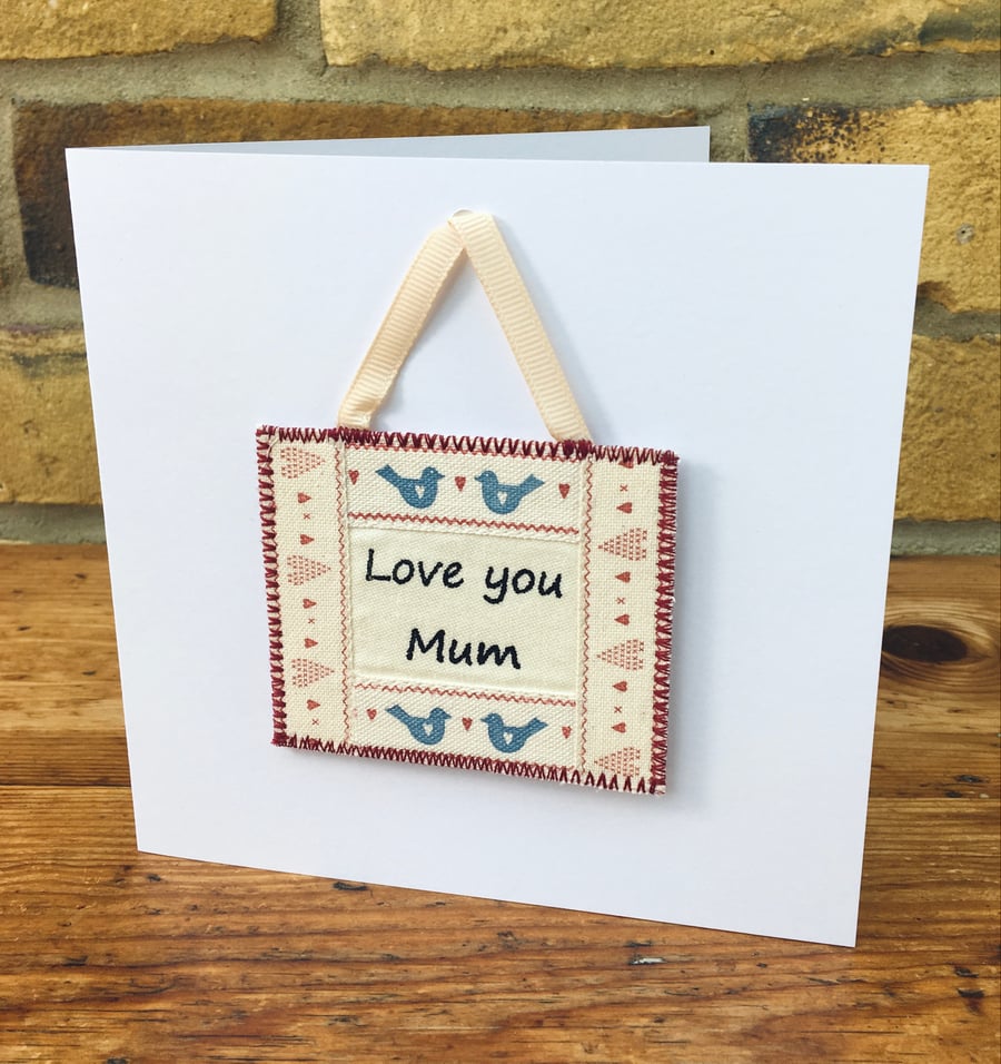 Mum birthday card & gift, Love you Mum keepsake decorative hanging, Mothers day