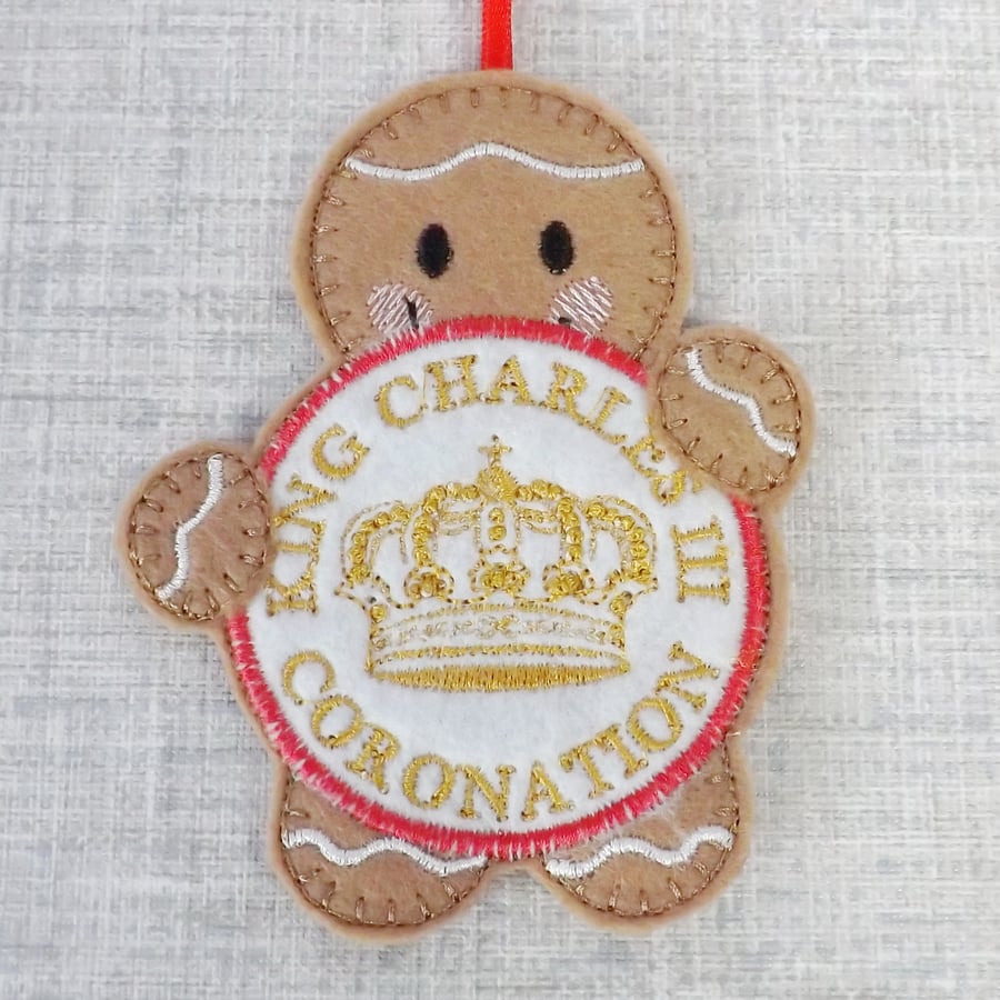 Coronation momento, 'gingerbread' felt decoration. Made to Order