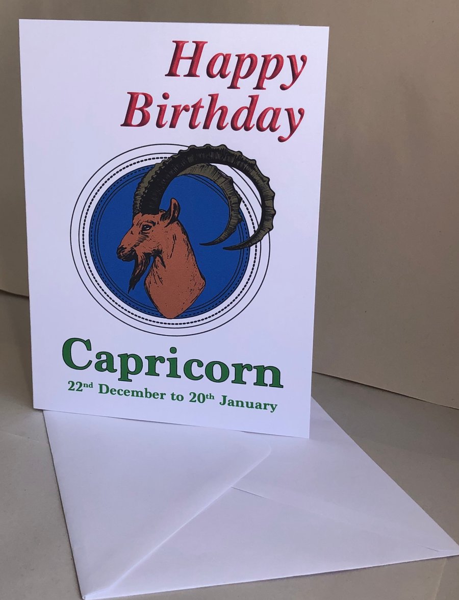 Capricorn - Signs of the Zodiac -  Birthday or Plain card