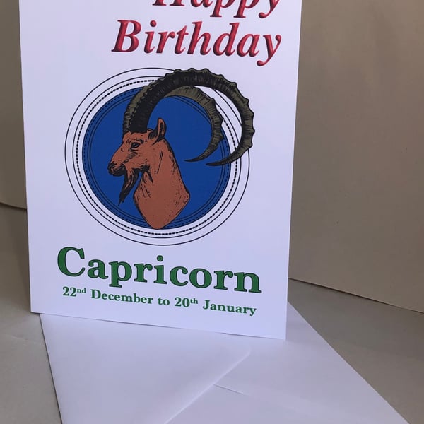Capricorn - Signs of the Zodiac -  Birthday or Plain card
