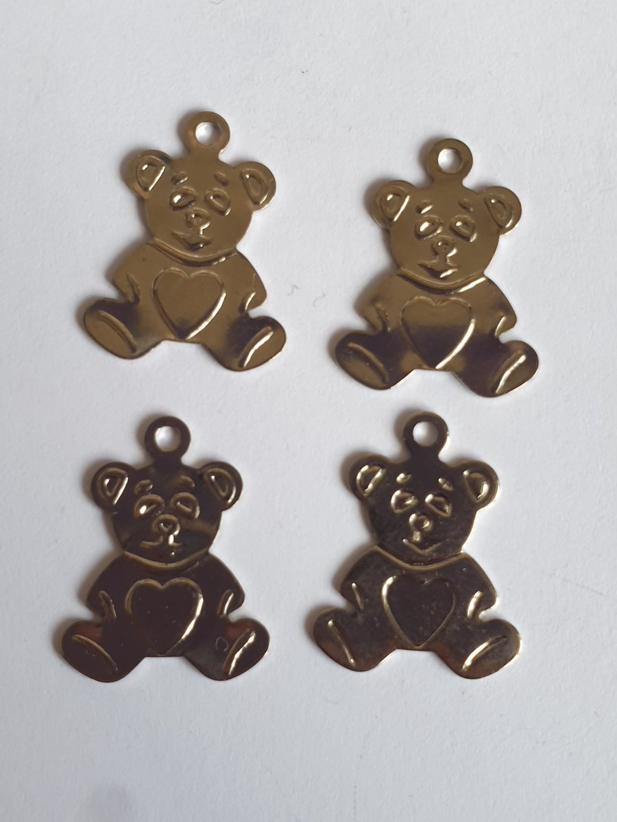 4 teddy bear charms 