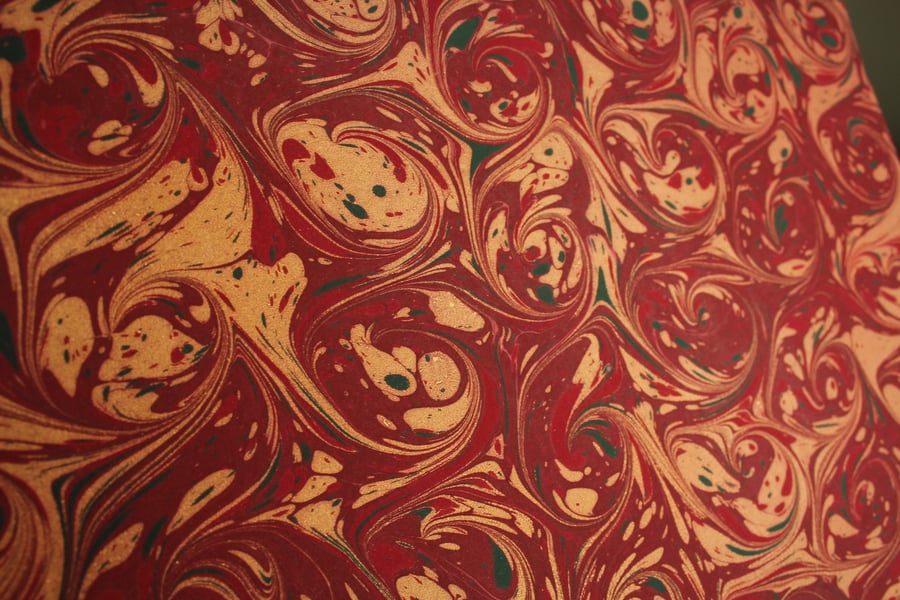A4 Marbled card sheet for card making and die cutting red, gold and green