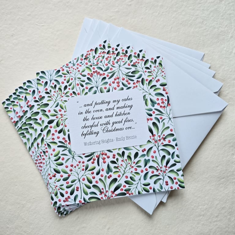 Emily Bronte Christmas Cards (Pack of 5) Quote from Wuthering Heights 