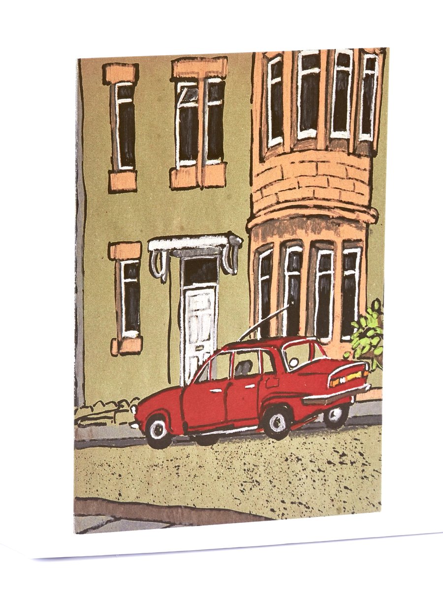 Red Car Greeting Card