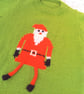 Santa with Dangly Legs Knitted  Design Jumper for Children up to 7, Custom Make - Image 3