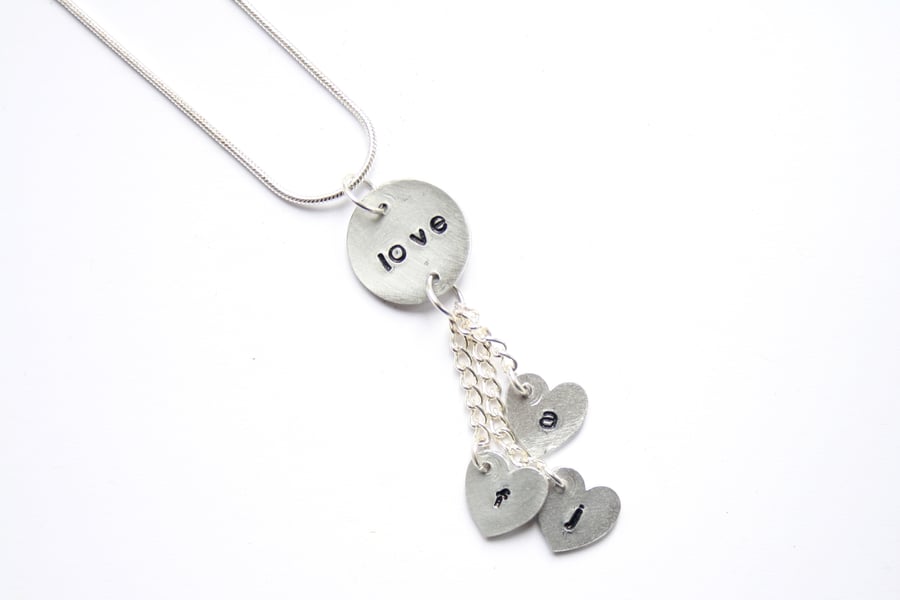 Personalised necklace, stamped necklace, initial necklace, mothers day gift