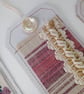 Gift Tags - plum pink, reclaimed curtain textiles with vintage silk and lace - Image 8