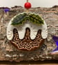 Ceramic Christmas pudding decoration with holly detail - Image 4