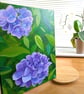 Hydrangea Realistic Acrylic Painting on Canvas - Flowers in focus 12 x 15 inches