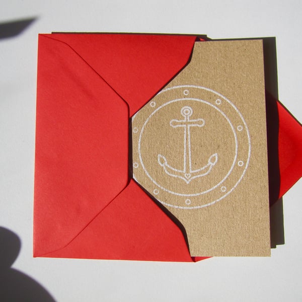 Peek-a-porthole - mini greetings card in WHITE