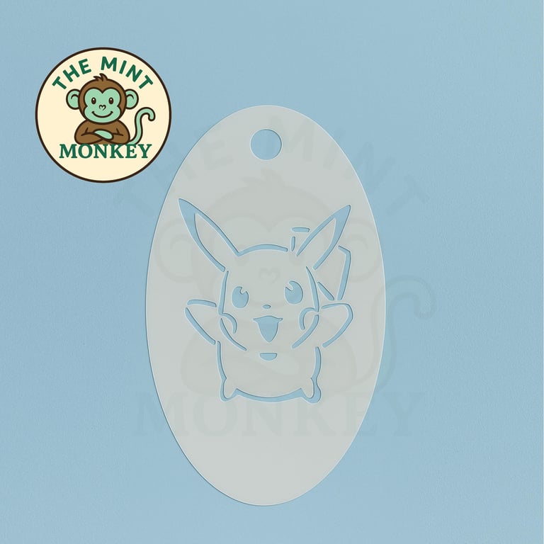 Pkachu - Face Paint Stencil - Kids Party - Reusable - cake decorating - fantasy