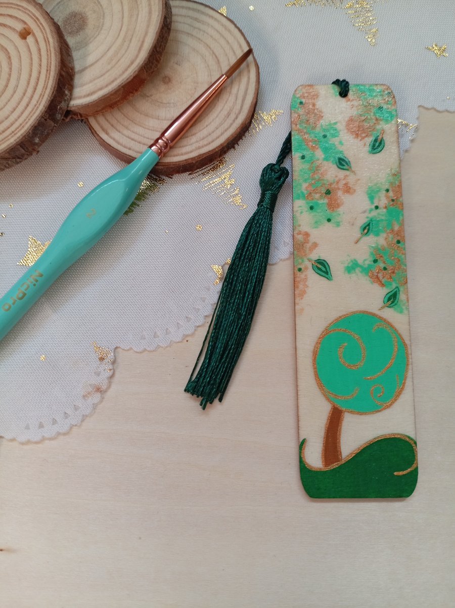 Wooden tree bookmark