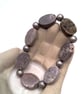 Black Grey Marbled Oval Stone and Gunmetal Spacer Men's Bracelet, Men's Bracelet - Image 6