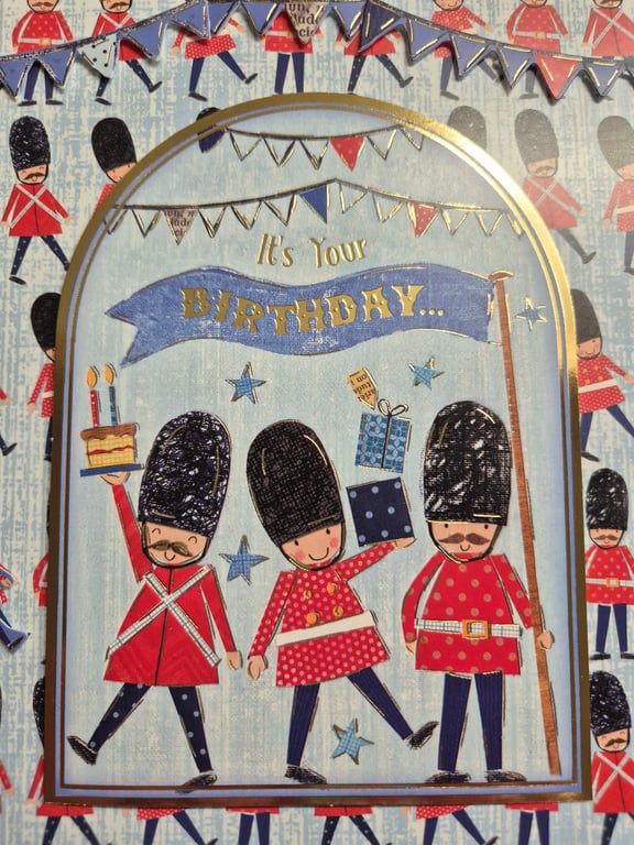 Childs guardsman changing of the guards birthday card 
