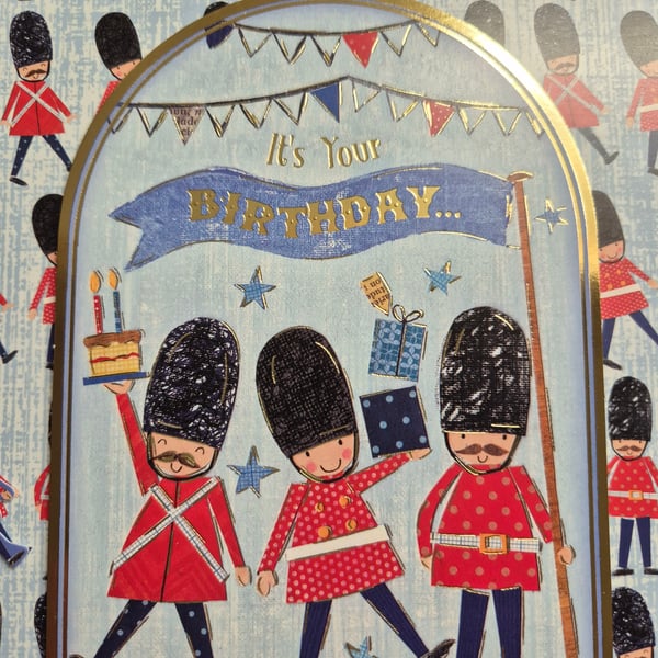 Childs guardsman changing of the guards birthday card 