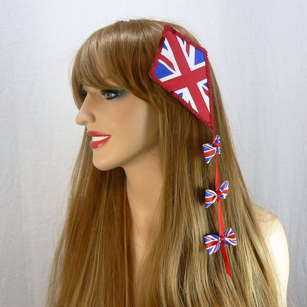 Union Jack kite hair accessory