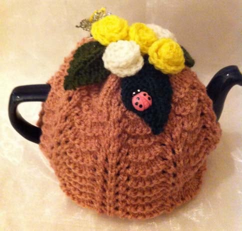 Floral Knitted Teapot Cosy 