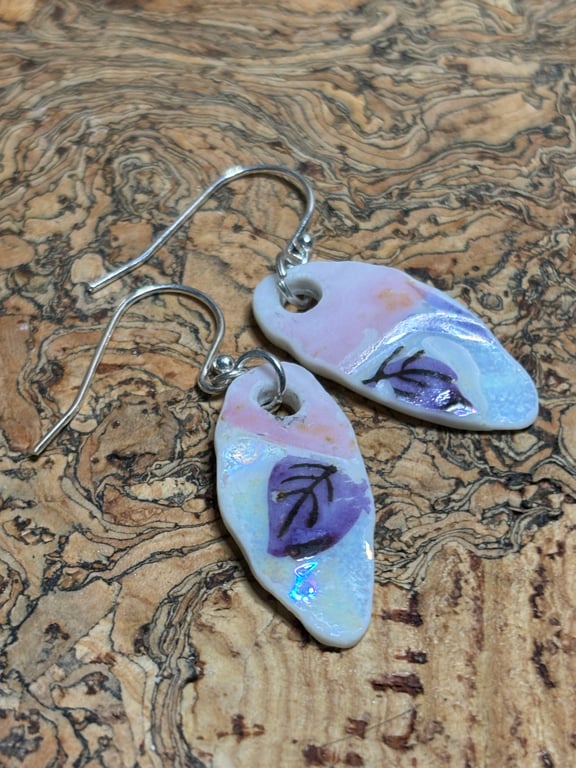 Handmade Earrings, Ceramic, Unique Earrings, Vintage, Eco Friendly Gifts.