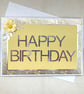 Lemon and silver text Happy Birthday card - Image 1
