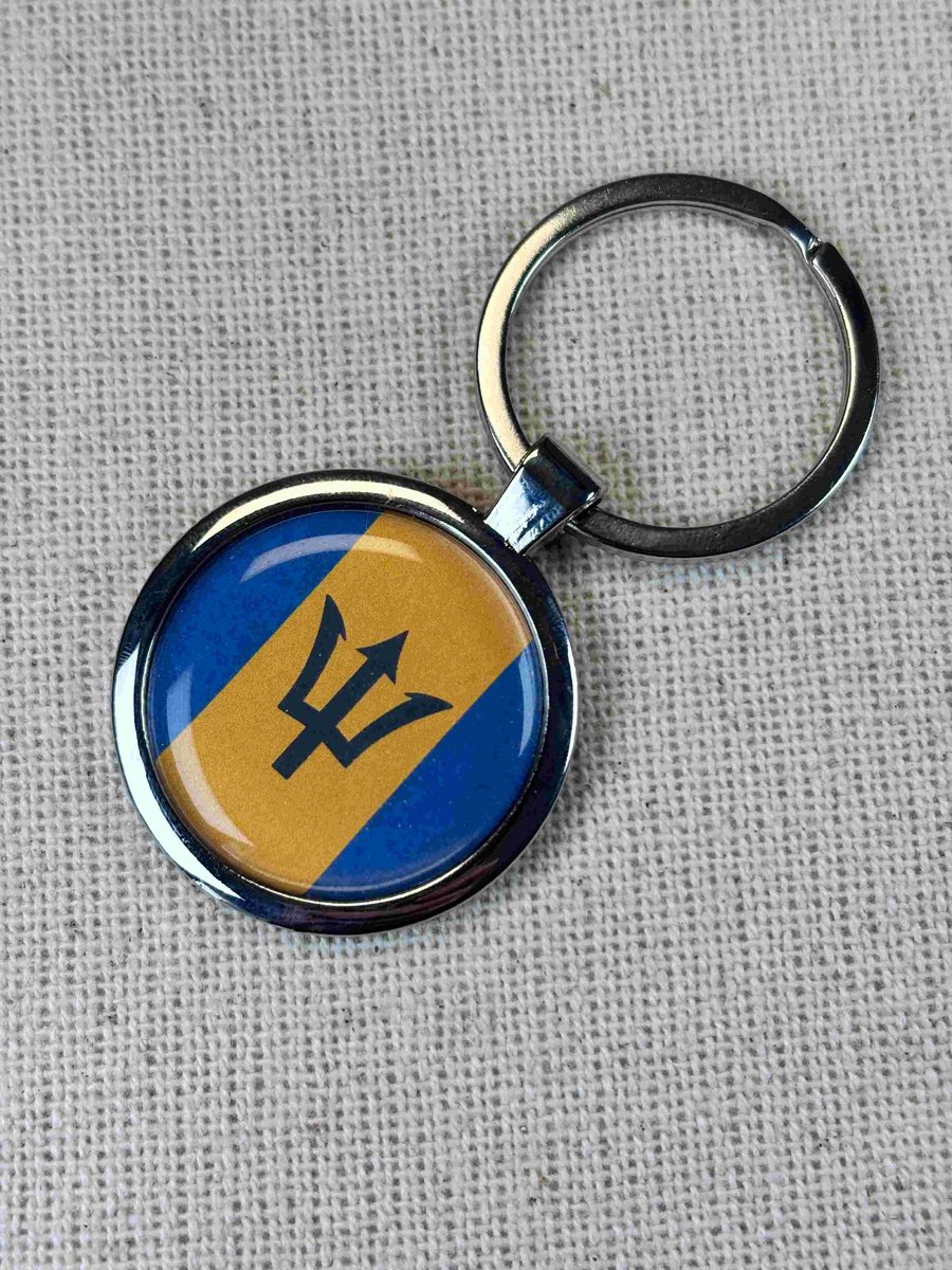Barbados Flag Keyring