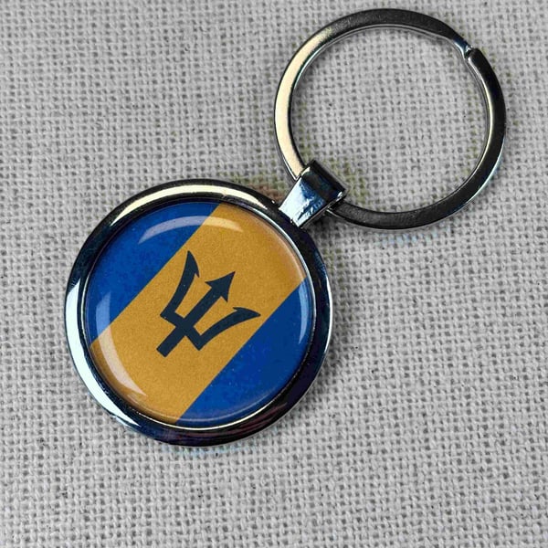 Barbados Flag Keyring