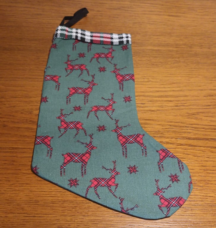 Tartan Stag Christmas Stocking 