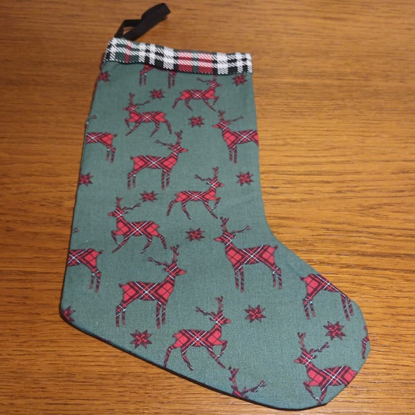 Tartan Stag Christmas Stocking 