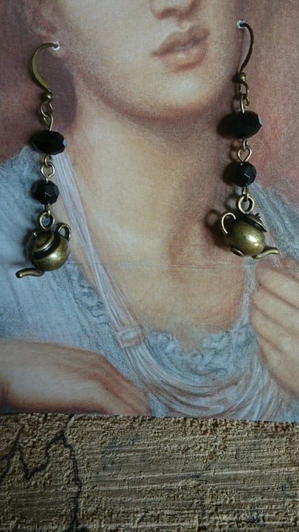 Steampunk Earrings Alice In Wonderland Teapots