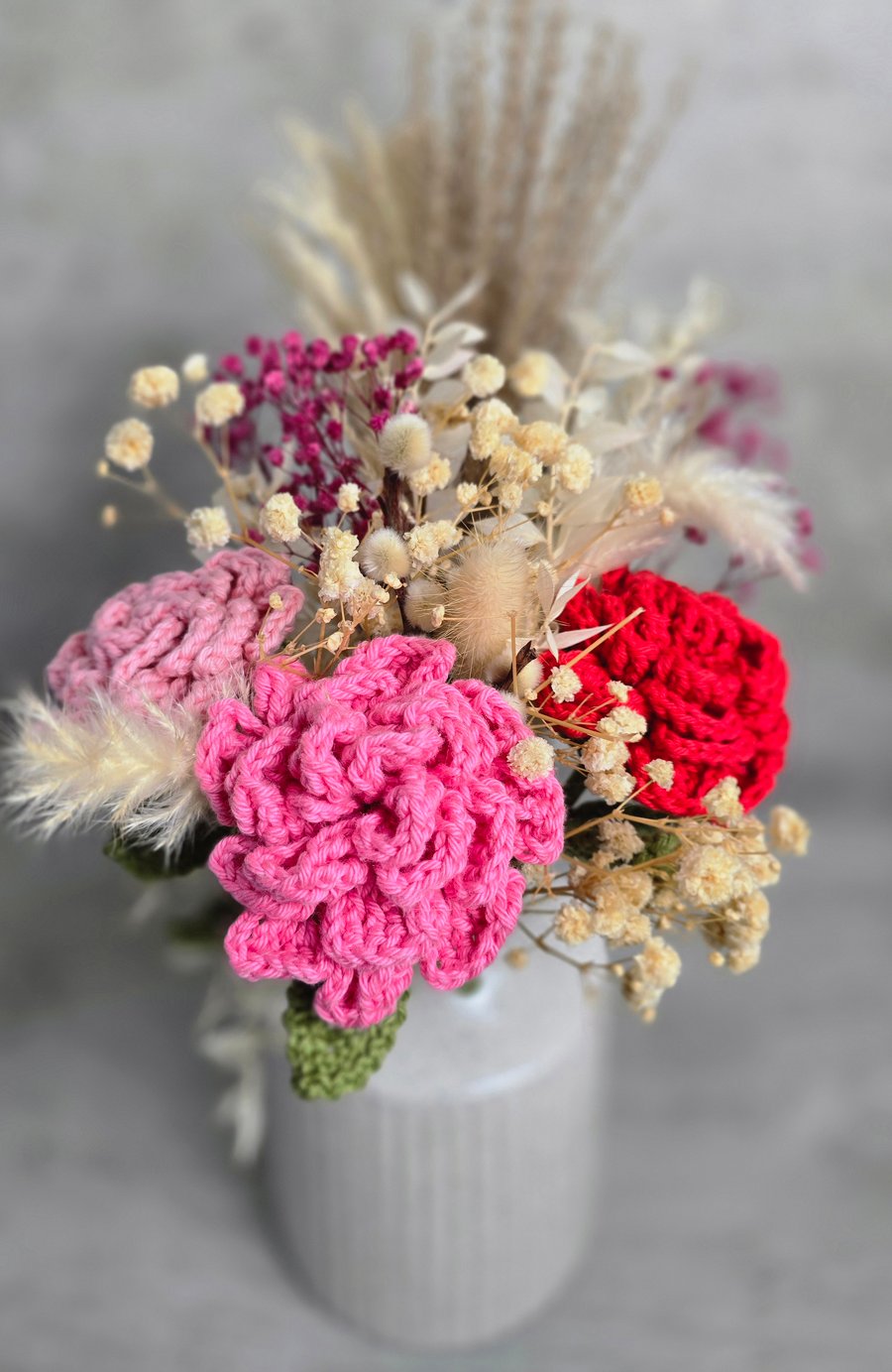 Crochet Red Rose - handmade cotton flower - Folksy