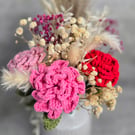Crochet Red Rose - handmade cotton flower