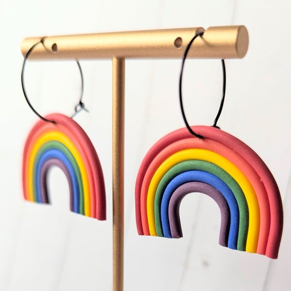 Rainbow Pride hoop earrings 