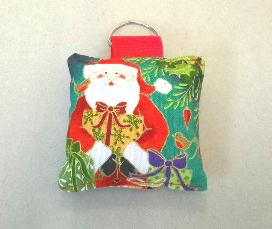 Christmas Key ring with Father Christmas pattern