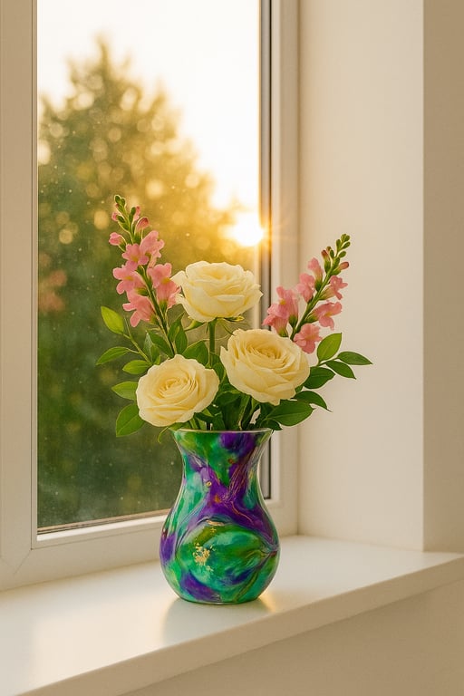 Abstract Resin-Glass Vase