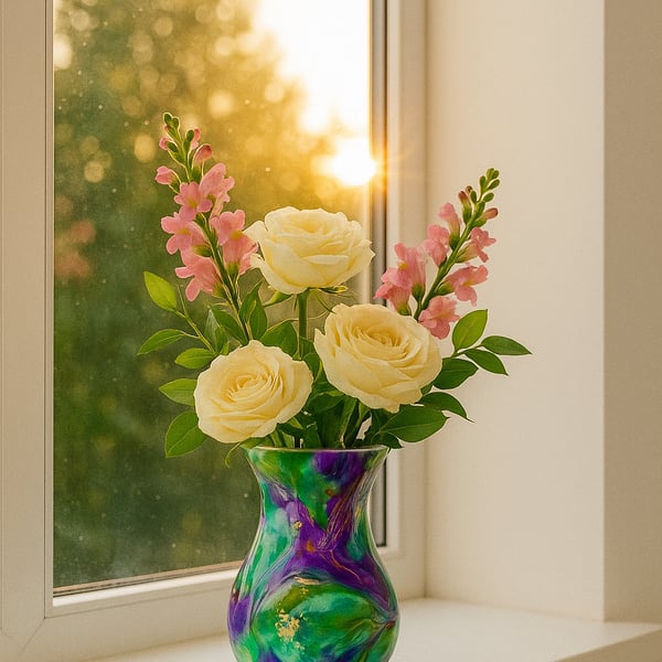 Abstract Resin-Glass Vase
