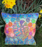 Cushions - Botanical Cushion with a Monstera Leaf and Free Machine Embroidery  - Image 2