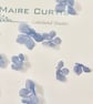 Metallic Silk Organza Silver Blue Apple Blossom Flowers - Image 2
