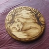 Sleeping Fox Minature Plaque - Custom Lising for Wendy