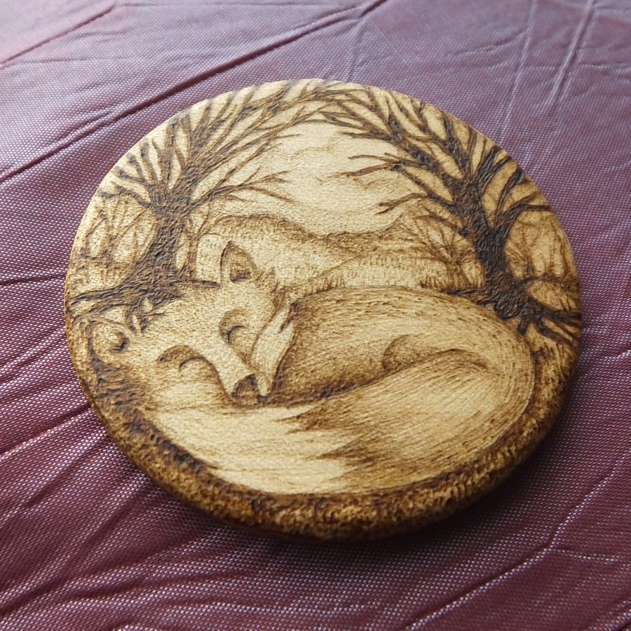 Sleeping Fox Minature Plaque - Custom Lising for Wendy