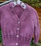 Hand knitted baby girls v neck cardigan - Image 3