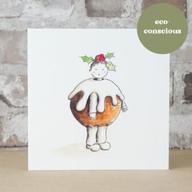 S A L E  Christmas Card eco 'Christmas Pudding'