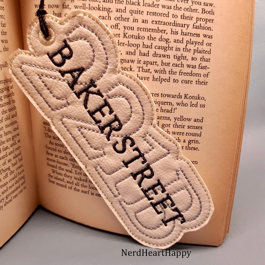 Sherlock Holmes Embroidered Bookmark, 221b Baker Street, Classic Fiction Gift
