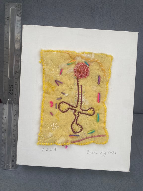 Hand-Felted tRNA Canvas Art - Molecular Biology Fiber Art - Subatomic Stitch