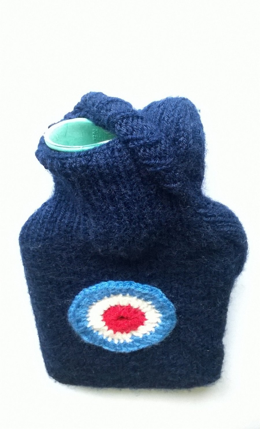 Hand knitted RAF Hot Water Bottle Cover