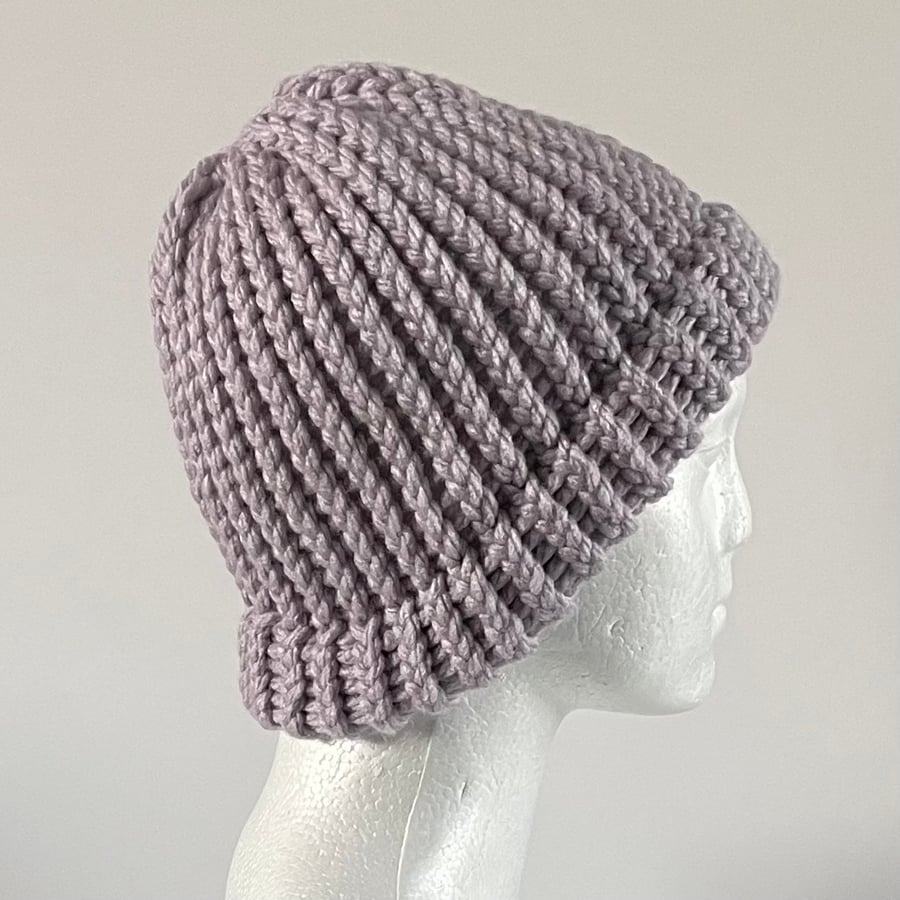 Palma Violet Chunky Hat with a Fixed Brim, perfectly imperfect