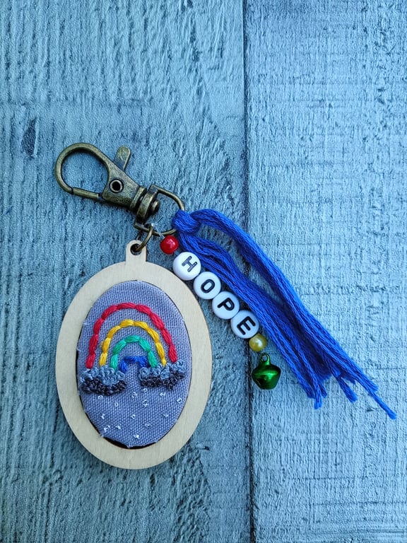 Rainbow Keyring or Bag Charm