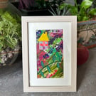 Number 8 Cottage Gardens - original mixed media framed artwork