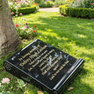 Memorial SCROLL Marker Slanted Wedged Grave Plaque Stone Slanted Wedged Cemetery